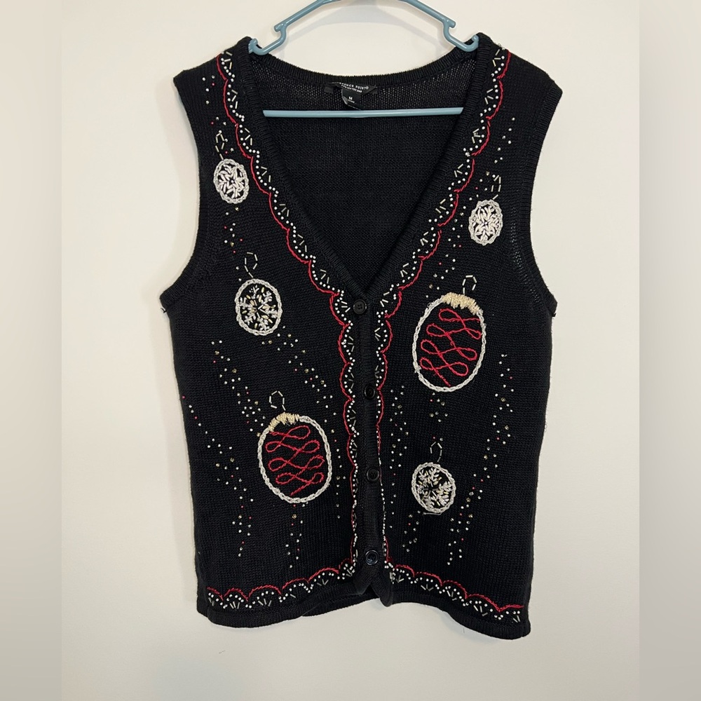 Reference Point Ramie Knit Christmas Vest Medium
